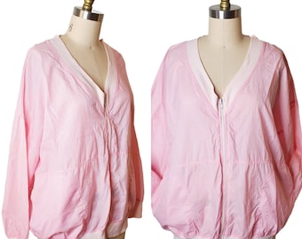 M L Pink WindBreaker Vintage 1970s 1980s by Body Wrappers Made in USA Size Medium Large l Pink Jacket  l Treasures by the Gulf l Gifts