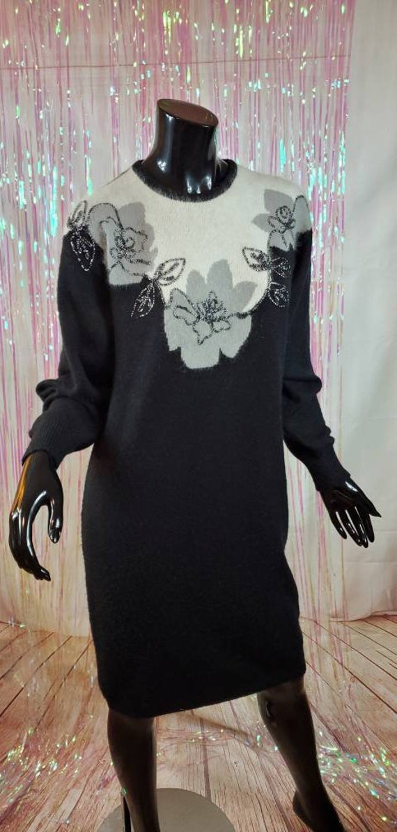 M Angora  Rabbit Hair Dress, Sweater Dress, Long … - image 8