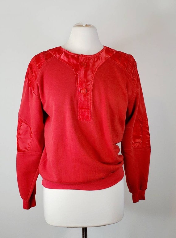 M L 1980s Red Sweatshirt, Made in Hong Kong, Size… - image 1