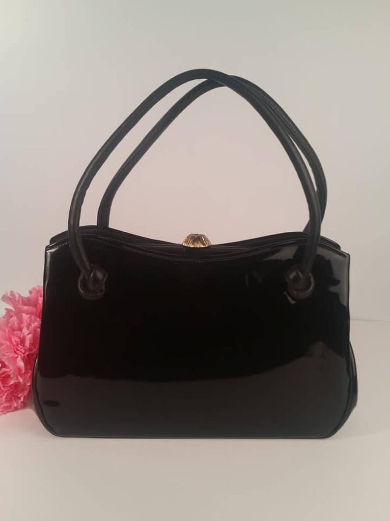black shiny purse