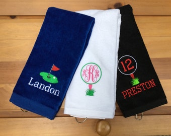 Personalized Monogrammed Golf Towel -- You design it, we create it!