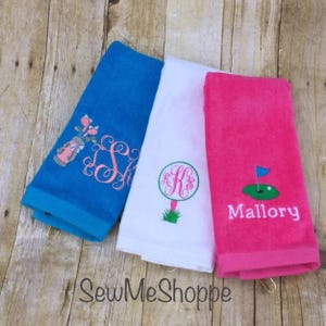 Kids Personalized Monogrammed Golf Towel -- Ladies/Girls/ Golf Gift/ Golf Team/2 sizes available /You design it, we create it!