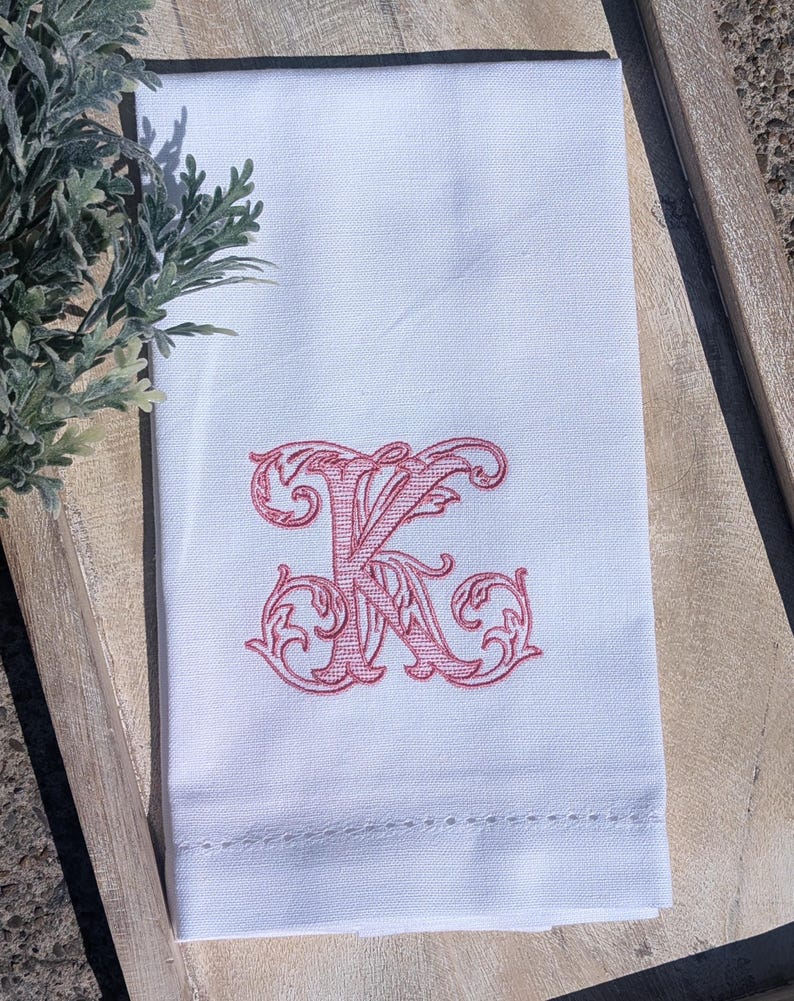 Monogram Linen Hand Towel