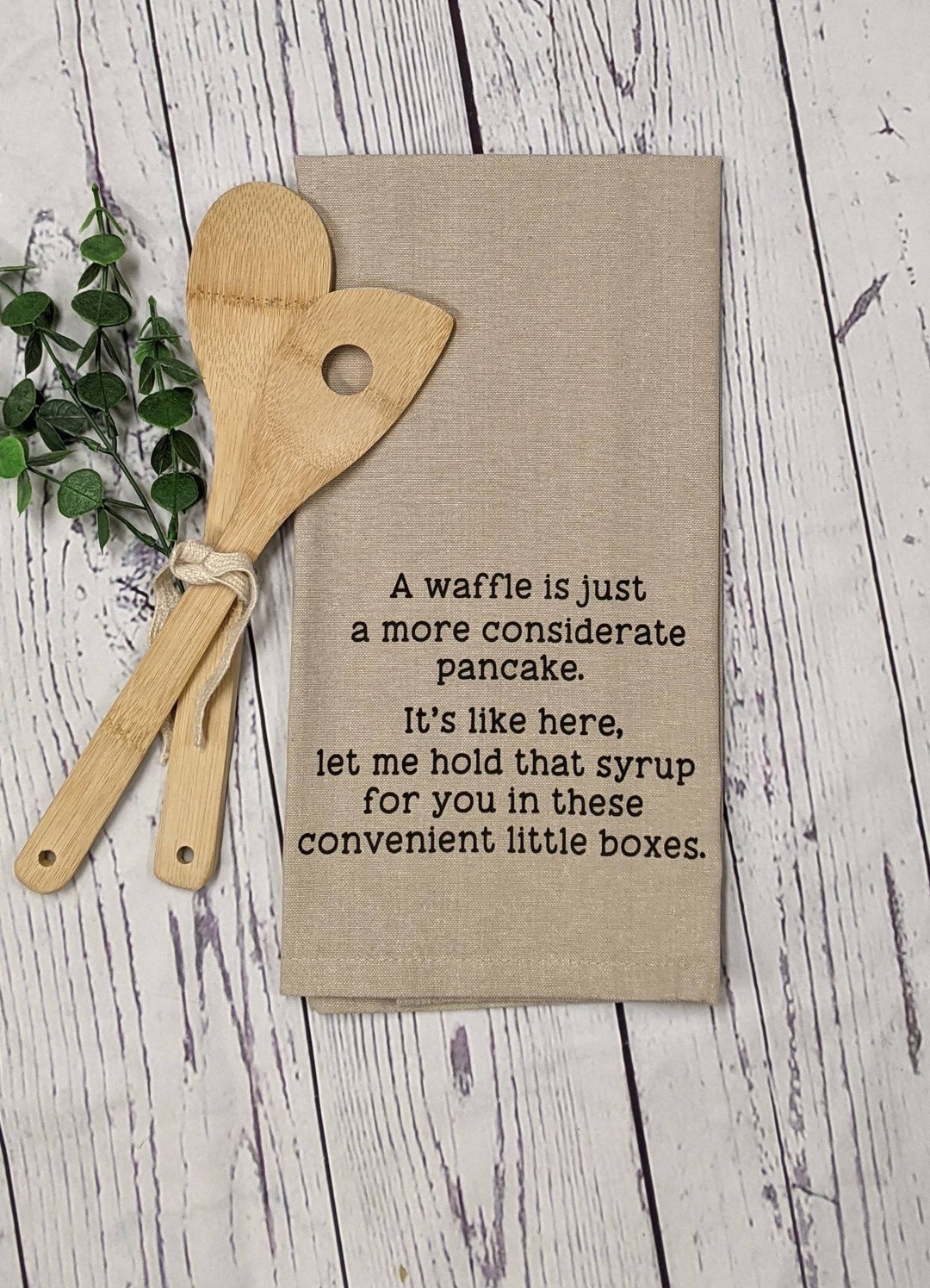 Waffle More Considerate Pancake Tea Towel Gifts Mr.rogers Funny Tea