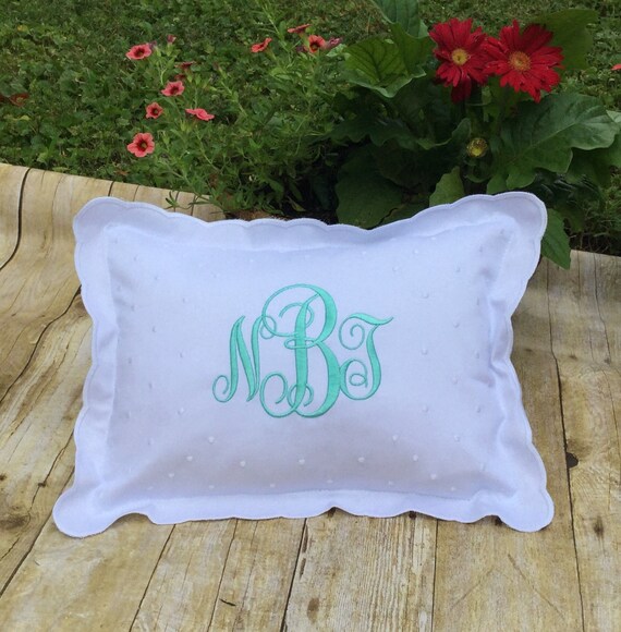 Monogrammed Personalized Baby Pillow Swiss Dot Style Etsy