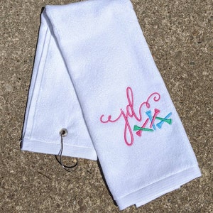 Personalized Monogrammed Golf Towel -- Ladies/Girls/ Golf Gift/ Golf Team/You design it, we create it!