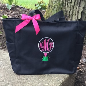 Monogrammed Personalized Golf Tote Bag / Zip Tote / Bridal / Teacher / Work Bag /Embroidered