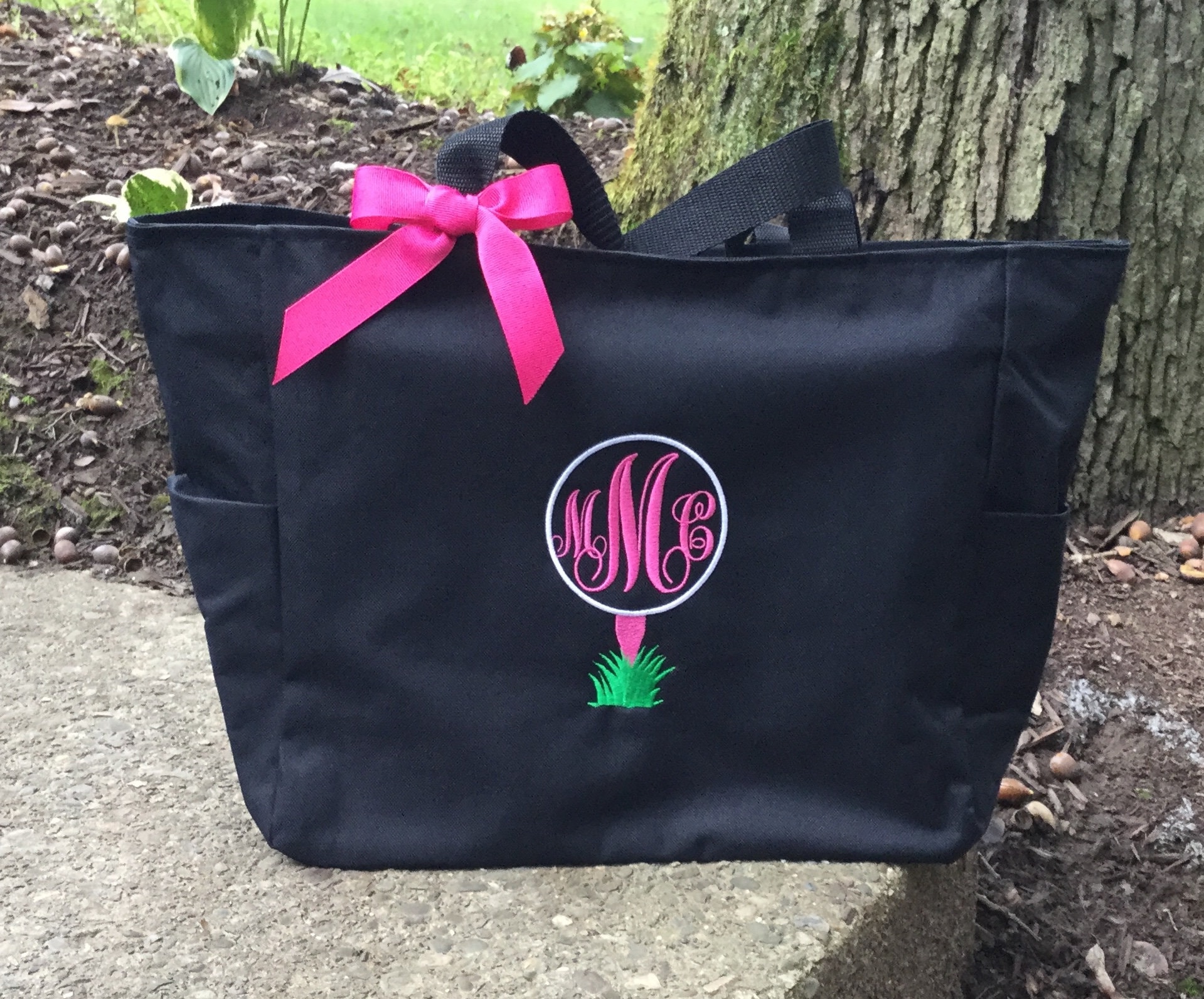 Monogrammed Personalized Golf Tote Bag / Zip Tote / Bridal / Etsy