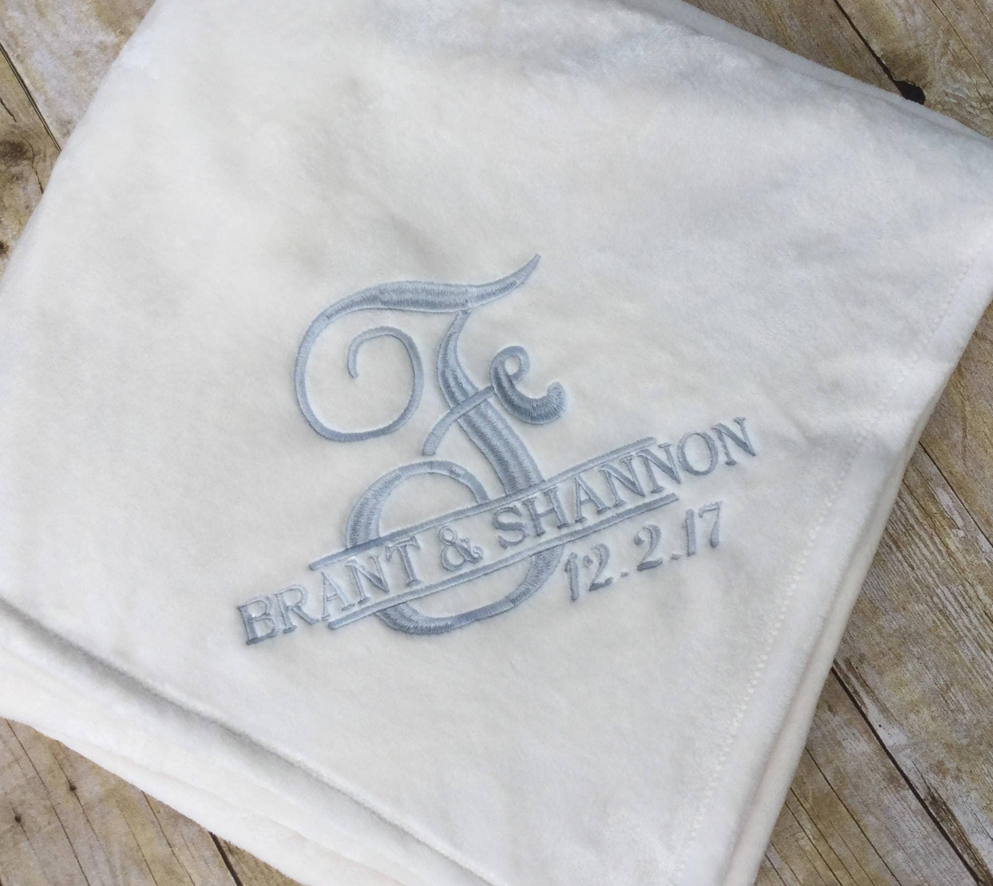 Personalized Embroidered Plush Throw Blanket Etsy