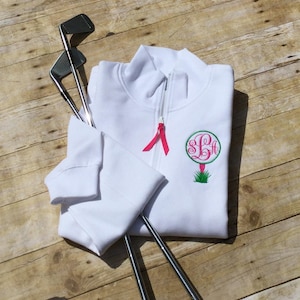 Monogrammed Golf Quarter Zip Sweatshirt -- Embroidered / Ladies / Golf Gift / Golf Team / Men’s Golf Gift