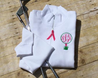 Monogrammed Golf Quarter Zip Sweatshirt -- Embroidered / Ladies / Golf Gift / Golf Team / Men’s Golf Gift