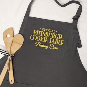 Pittsburgh Cookie Table Apron / Wedding Sign / Apron / T-Shirt /Personalized/ Baking Crew / Yinz /Dessert table / Wedding Decor/ Bridal Gift