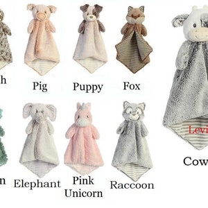 Personalized Cow animal lovey | animal blanket | lovey | personalized blanket | security blanket | baby gift | custom baby gift
