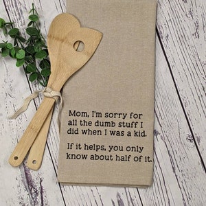 Takes a Village Tea Towels Gifts | Mr.Rogers | Funny tea towels Housewarming Gift | Mom | Dish towels | Funny Parenting | Witty Tea Towels image 4