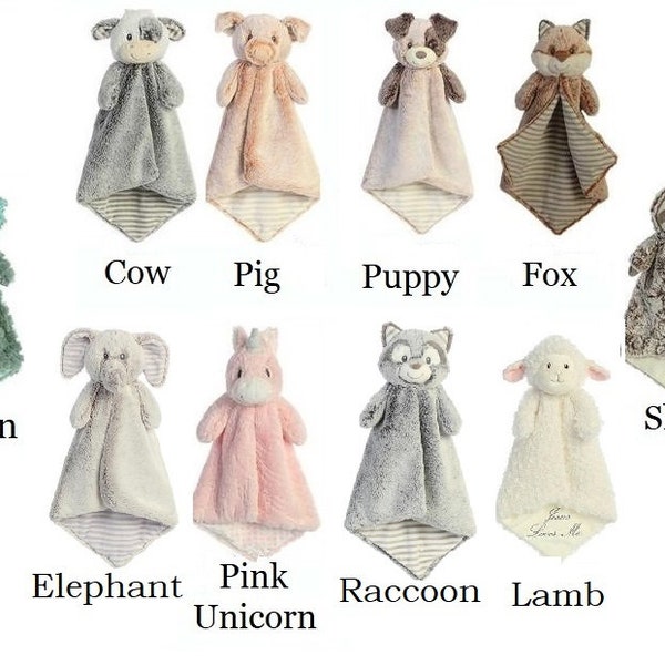 Personalized animal lovey | animal blanket | lovey | personalized blanket | security blanket | baby gift | custom baby gift