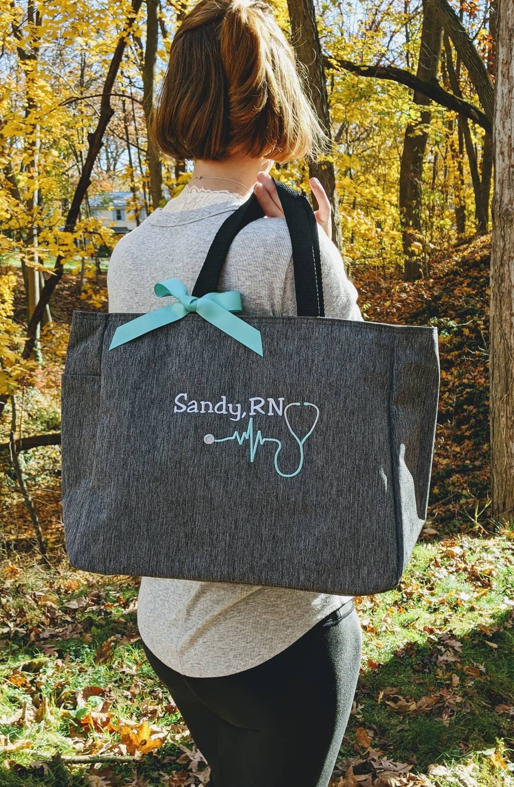 Nurse Personalized Tote Bag / Zippered Tote/ Nurse Gift / Work 