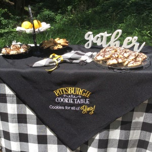 Pittsburgh Cookie Table / Wedding Sign / Dessert Table / Embroidered Tablecloth / Personalized/Custom/ Yinz / Wedding Decor/ Bridal Gift