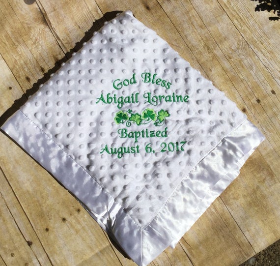 etsy embroidered baby blanket