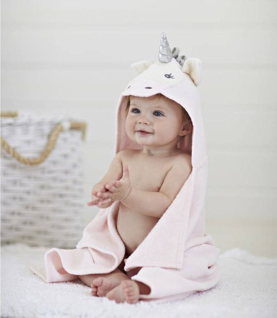 unicorn baby bath towel