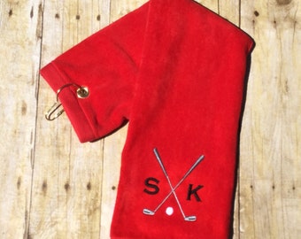 Personalized Monogrammed Golf Towel -- Golf Gift / Men’s Golf / Golf Clubs / Wedding Gifts You design it, we create it!