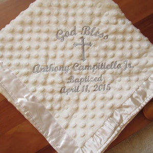 Personalized Baptism Gift/ Baby Blanket /Boy/Girl/ The WOW gift! /Minky/Embroidered/ New Baby, Baptism, Christening, Dedication