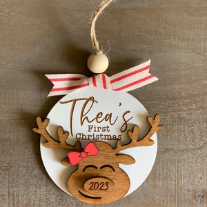 Baby&#39;s First Christmas Ornament/ Baby Ornament/ New Baby Ornament/   Custom Baby Ornament/ New Baby Gift/ Baby Shower Gift / Engraved Gifts