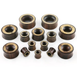 Sono Wood Tunnel Plugs With Tamarind Wood Inlay (00G - 32mm)