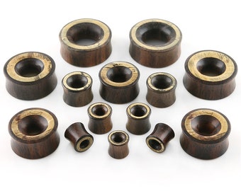 Sono Wood Tunnel Plugs With Tamarind Wood Inlay (00G - 32mm)