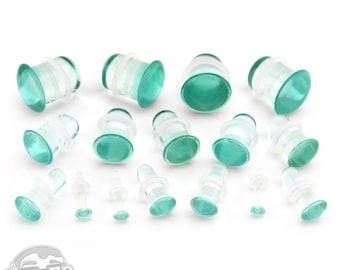 Grüne Farbe Front Single Flare Glass Plugs