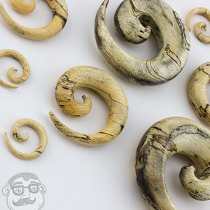 Tamarind Wood Spirals Plugs Sizes / Gauges (8G up to 3/4") - New! image 3
