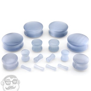 Grey Cat's Eye Glass Plugs