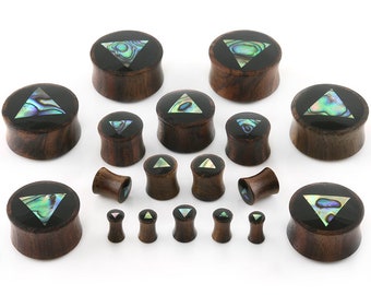 Abalone Triangle Shell Wood Plugs