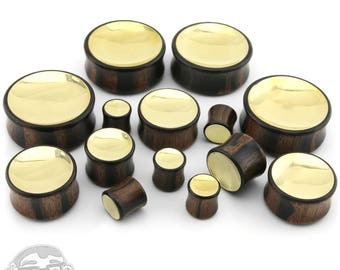 Auda Brass Wood Plugs - Sizes / Gauges (00G - 1 & 1/4" Inch)