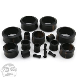 Areng Wood Tunnels Sizes / Gauges (6G - 1 & 1/4&quot; Inch)