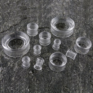Clear Glass Tunnel Plugs
