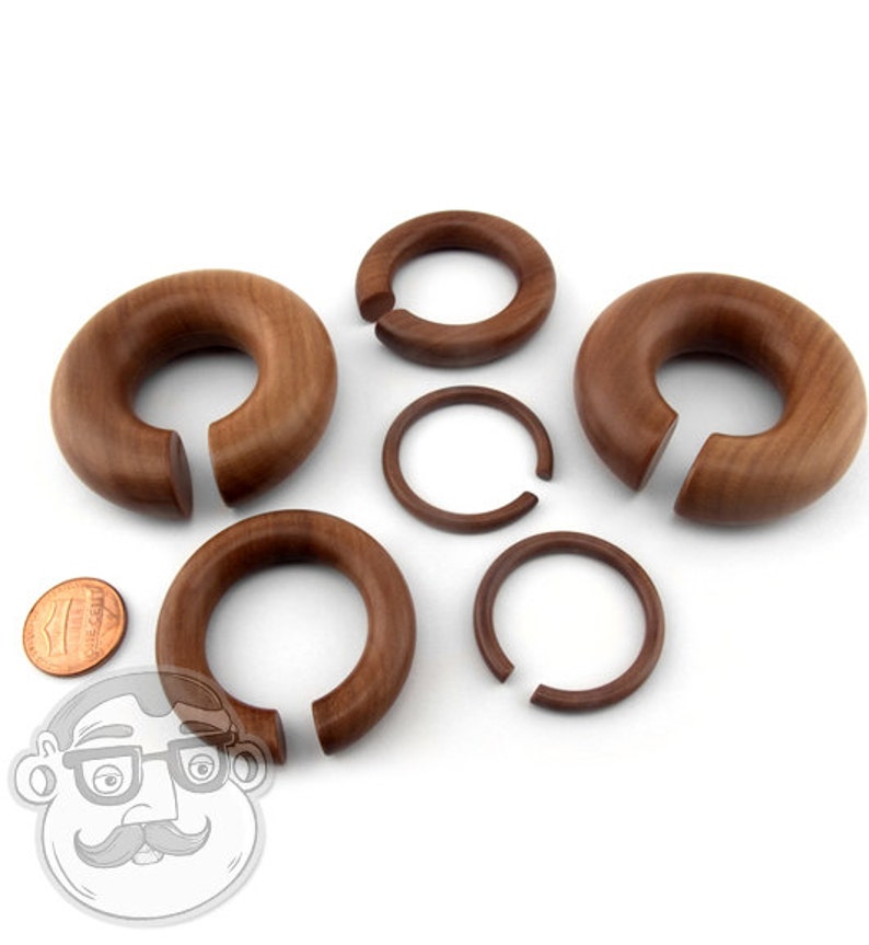 Saba Wood Hoop Plugs Sizes / Gauges 8G 3/4 New Etsy