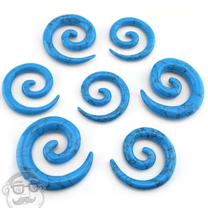 Turquoise Howlite Stone Spirals