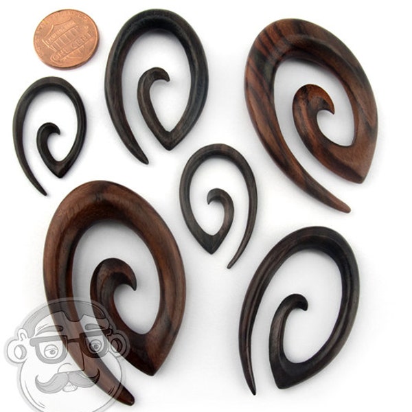 Areng Wood Oval Spirals