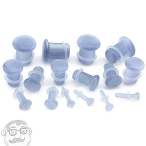 Graue Katzenaugen Glas Plugs