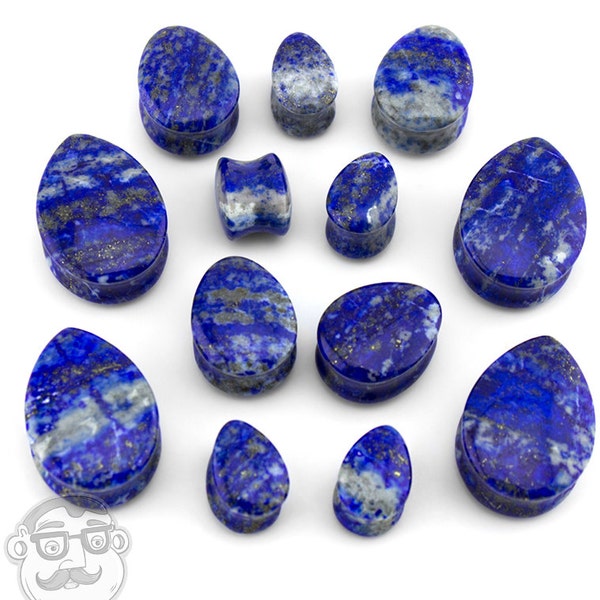 Lapis Lazuli Stone Teardrop Plugs