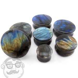 Grade A Labradorite Stone Plugs image 2