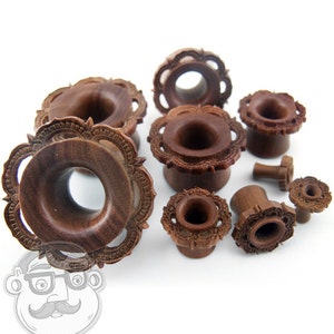 Ornamental Wood Tunnel Plugs