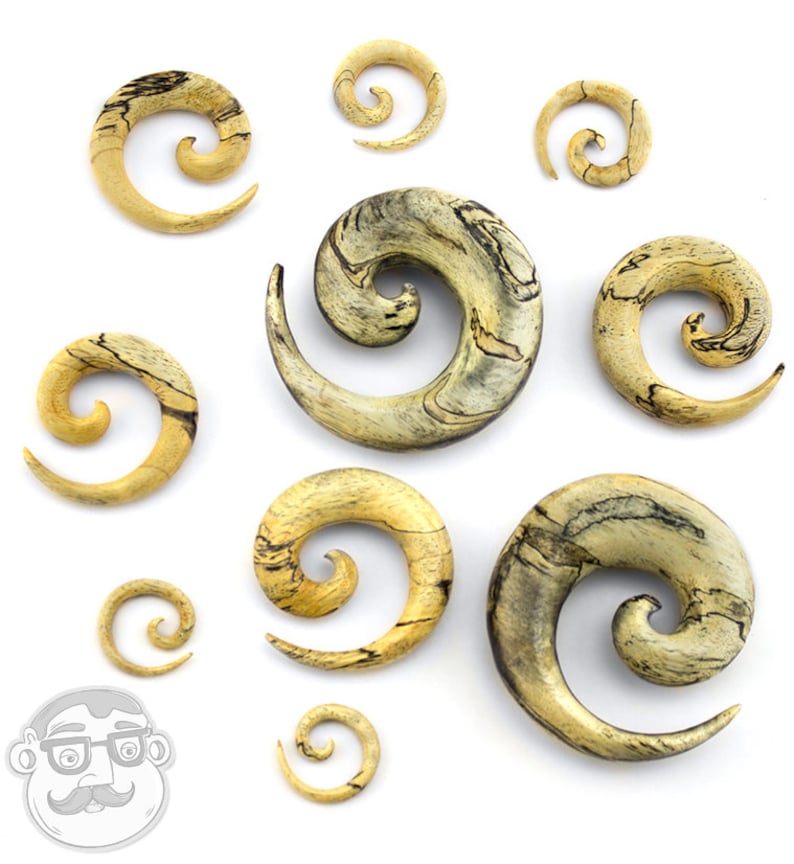 Tamarind Wood Spirals Plugs Sizes / Gauges (8G up to 3/4") - New! image 2