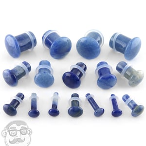 Blue Aventurine Stone Plugs - Single Flare (8G - 1/2&quot;) Sold In Pairs