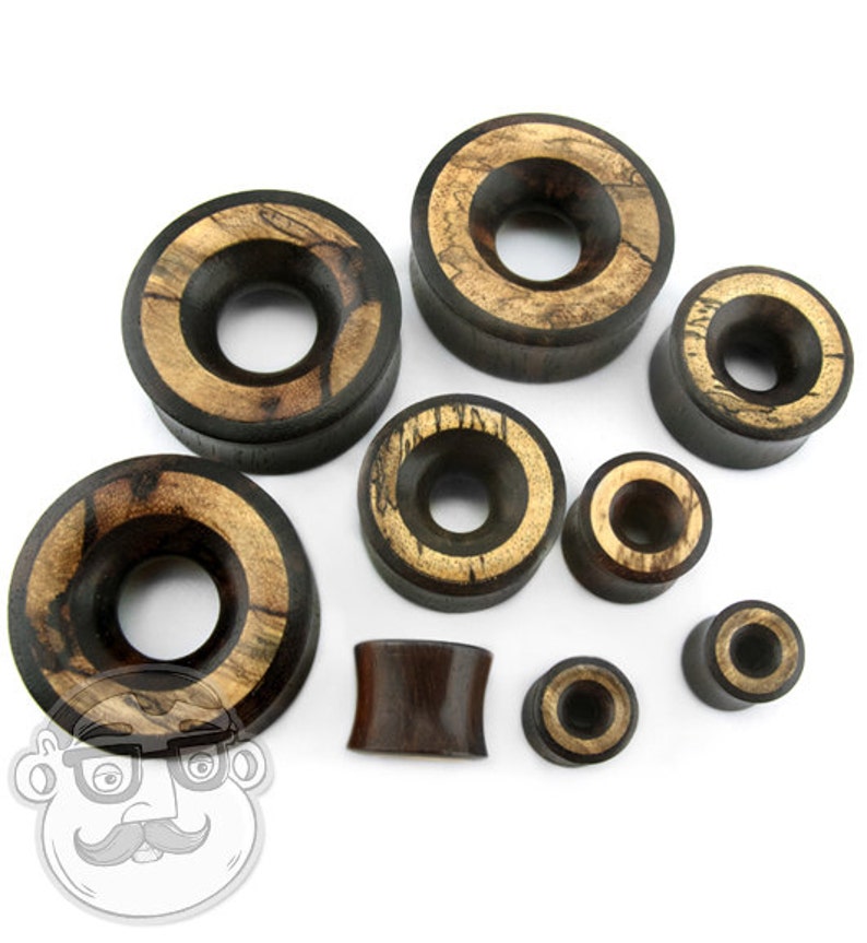 Sono Wood Tunnel Plugs With Tamarind Wood Inlay 00G 32mm Etsy