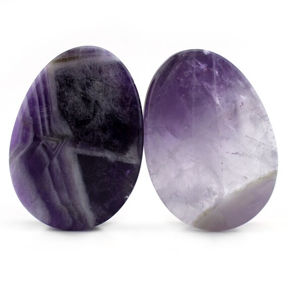 - New! Teardrop Shape Amethyst Stone Plugs 2G - 7//8/" Sizes // Gauges