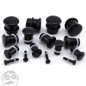 Black Obsidian Single Flare Stone Plugs