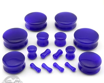 Blue Cat's Eye Glass Plugs