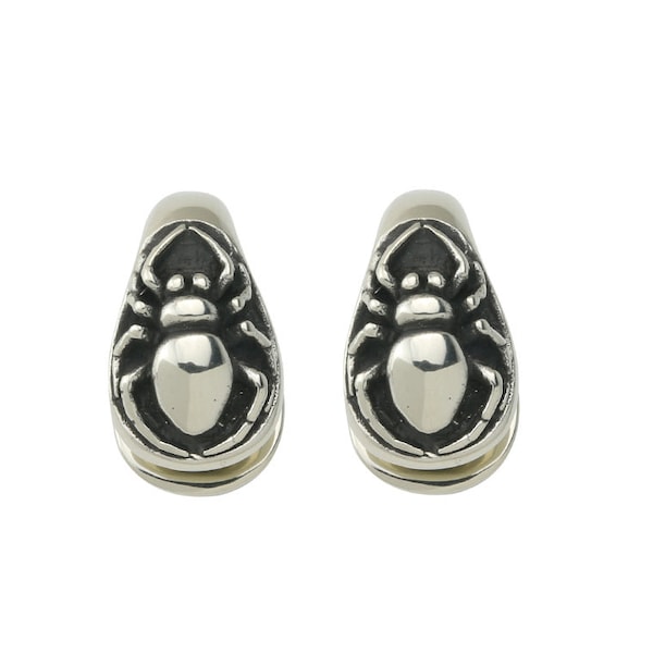 Spider Keyhole White Brass Ear Weights