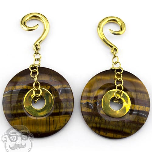 Amazonite Stone Square Brass Hangers Ear Weights Etsy